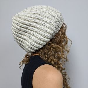 Cream knit winter hat